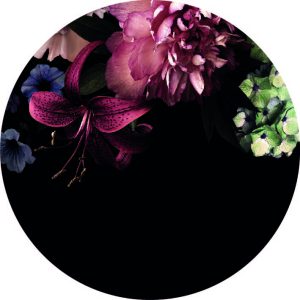 Muurcirkel dark flowers