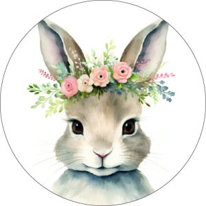 Muurcirkel Flower bunny
