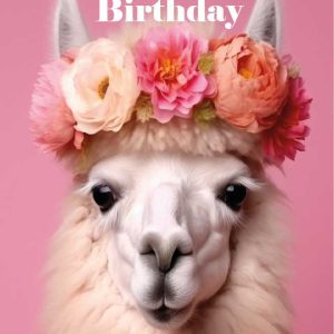 Kaart Happy birthday Lama