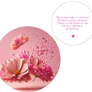 Muurcirkel pink flowers