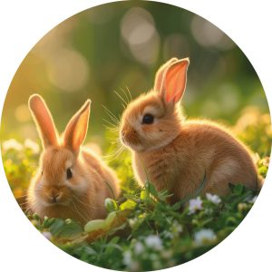 Muurcirkel Twee konijntjes
