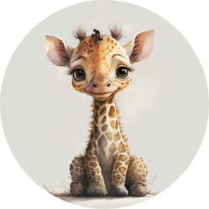 Muurcirkel Baby Girafje