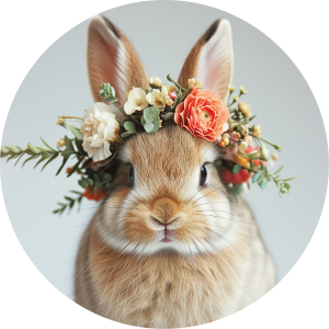 Flower bunny beige