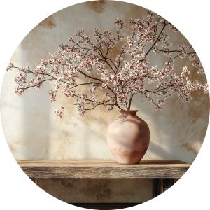 Vase pink flowers