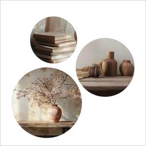 Set Vase pink flowers
