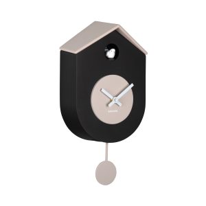 Wall Clock Grato Cuckoo Black & warm grey
