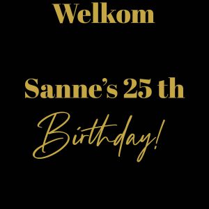Welkomstbord Verjaardag Black