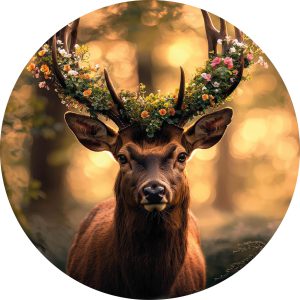 Deer with flowers