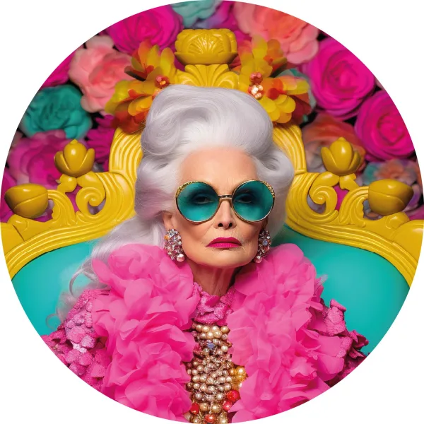 Glamorous, fashionable grandmother