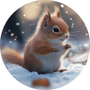 Eekhoorn in sneeuw