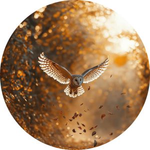 Owl in forest