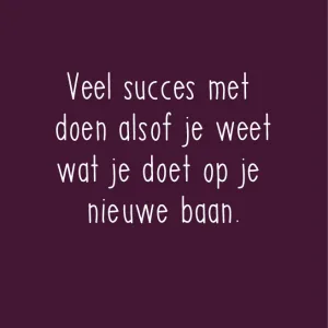 Nieuwe baan