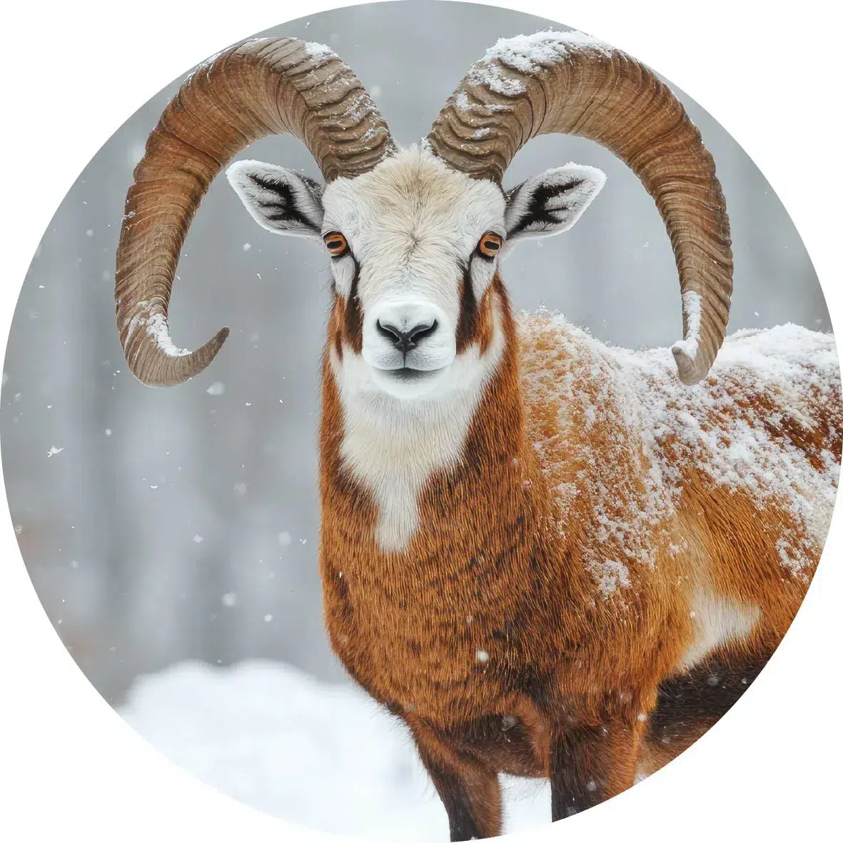 Ram in sneeuw