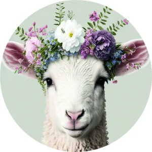 Geit met bloemen