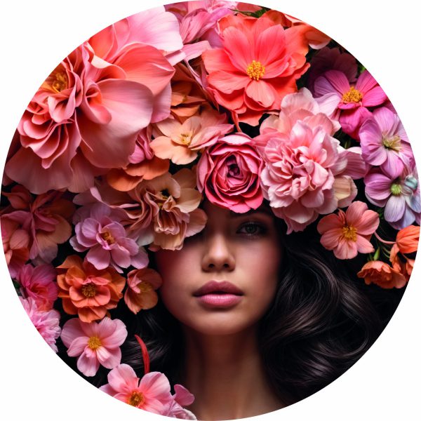 Pink flower woman