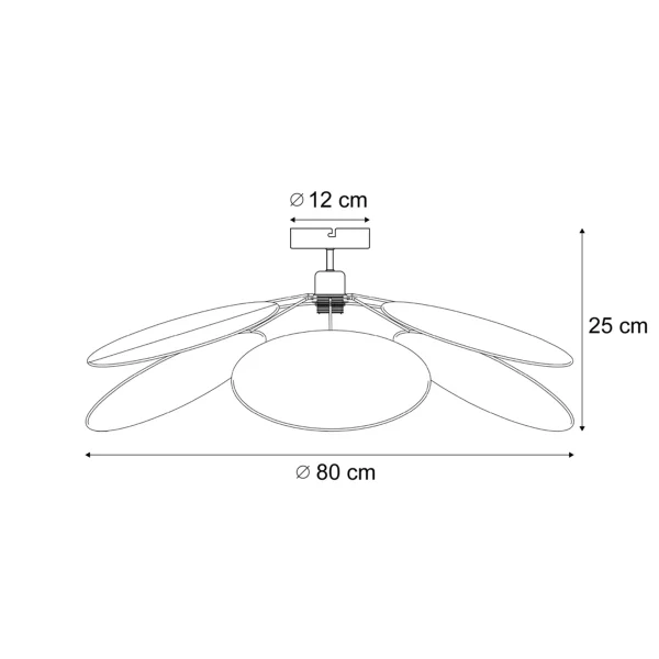 Japandi plafondlamp crème met linnen kap - Afbeelding 3