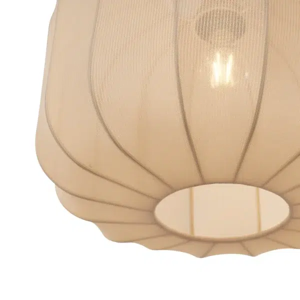 Japandi hanglamp zwart en goud met beige kap - Afbeelding 4