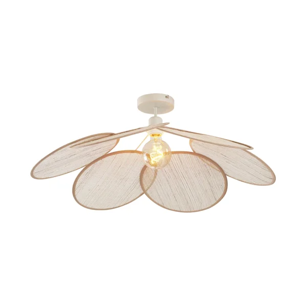 Japandi plafondlamp crème met linnen kap - Afbeelding 5