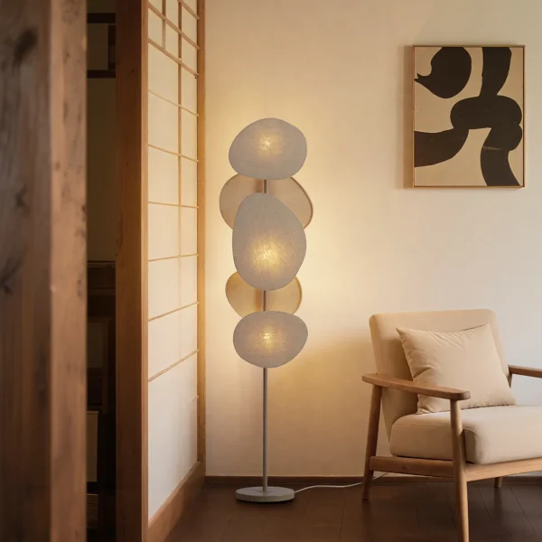 Japandi vloerlamp beige