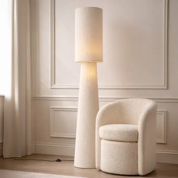 Japandi vloerlamp beige teddy