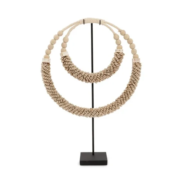 The Double Shell Necklace On Stand - Natural